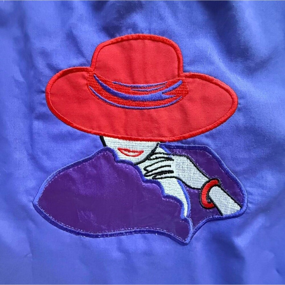 Vtg 90s Las Olas By Oved International, Red Hat Society Purple Button Up Shirt M - Picture 5 of 7